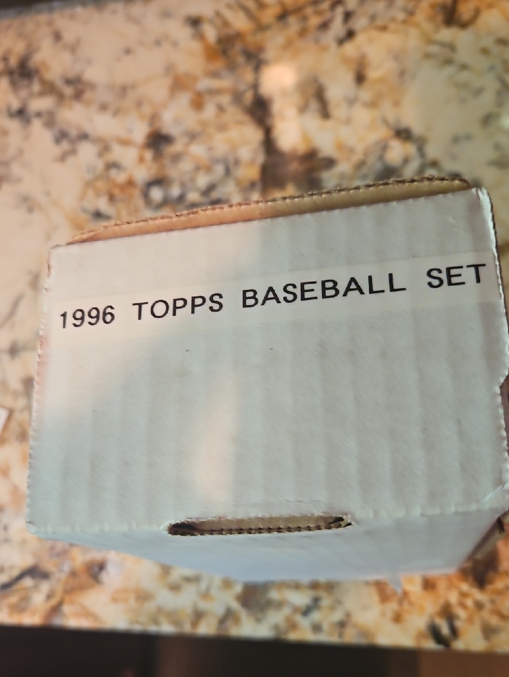 Topps 1996 Complete Set in White Baseball Card Storage Box with Black Text